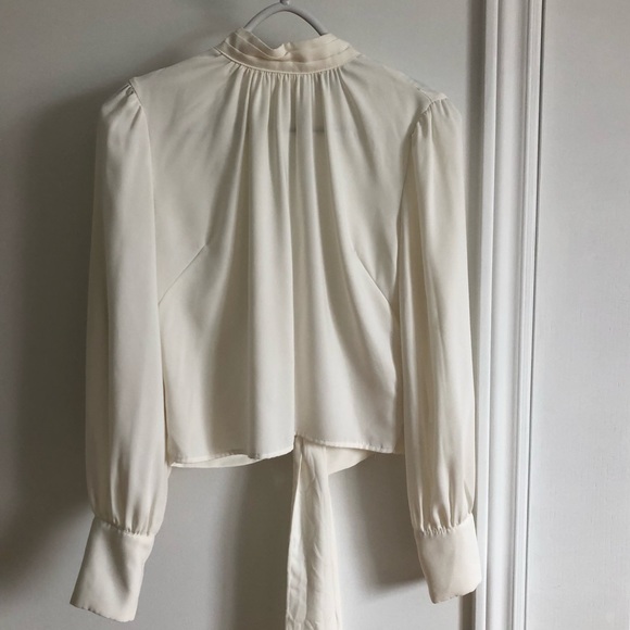 DYNAMITE mock neck open back blouse - Picture 3 of 12